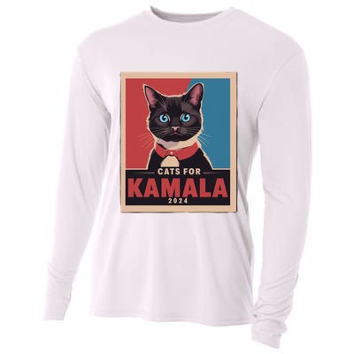Funny Political Cats For Kamala Cooling Performance Long Sleeve Crew