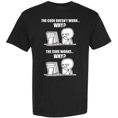 Funny Programmer Code Works Why Meme Tee Garment-Dyed Heavyweight T-Shirt