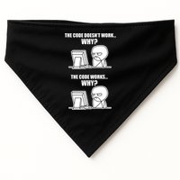Funny Programmer Code Works Why Meme Tee USA-Made Doggie Bandana