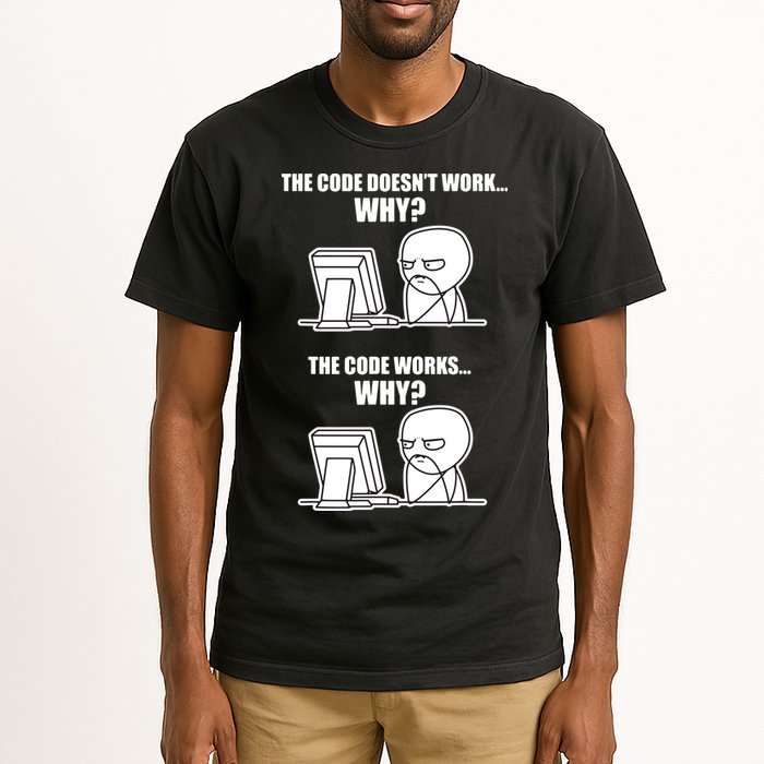 Funny Programmer Code Works Why Meme Tee Tall T-Shirt