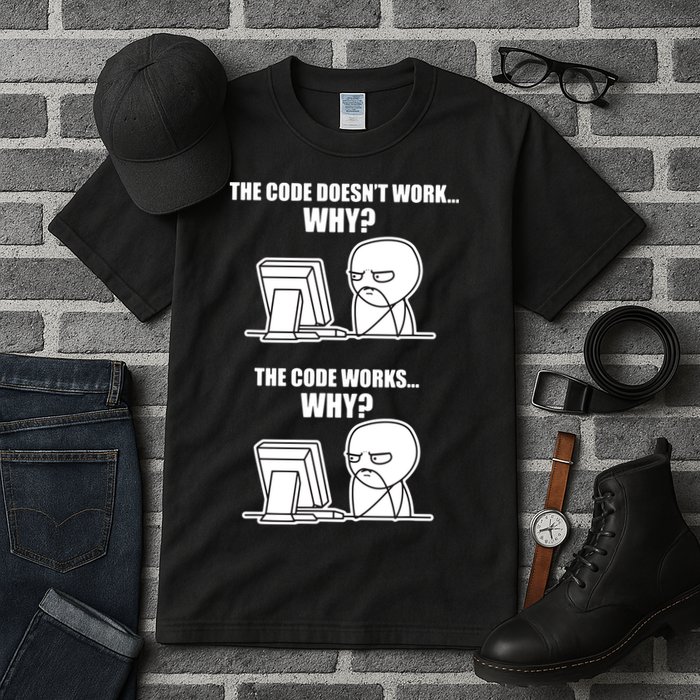 Funny Programmer Code Works Why Meme Tee Tall T-Shirt