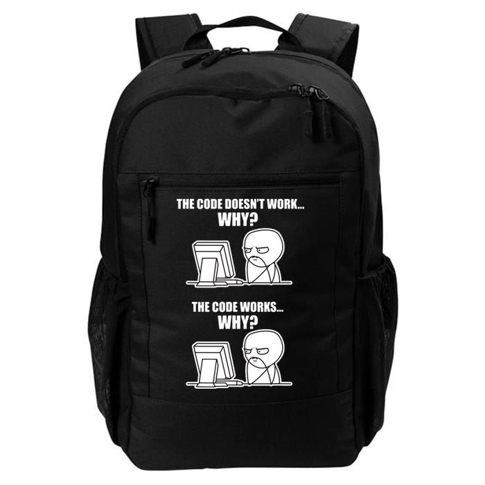 Funny Programmer Code Works Why Meme Tee Backpack