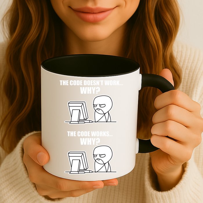 Funny Programmer Code Works Why Meme Tee Mug