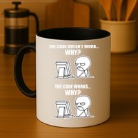 Funny Programmer Code Works Why Meme Tee Mug