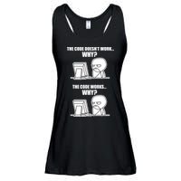 Funny Programmer Code Works Why Meme Tee Ladies Essential Flowy Tank