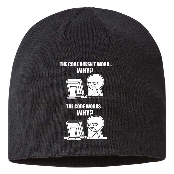Funny Programmer Code Works Why Meme Tee Sustainable Beanie