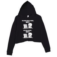 Funny Programmer Code Works Why Meme Tee Crop Fleece Hoodie