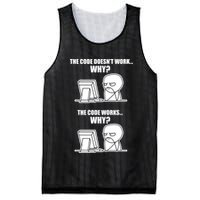 Funny Programmer Code Works Why Meme Tee Mesh Reversible Basketball Jersey Tank