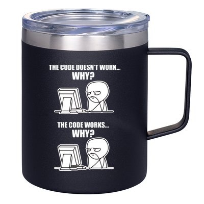 Funny Programmer Code Works Why Meme Tee 12oz Stainless Steel Coffee Mug