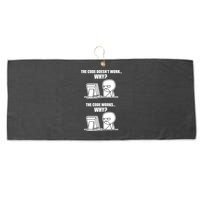 Funny Programmer Code Works Why Meme Tee Large Microfiber Waffle Golf Towel