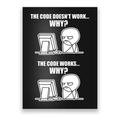 Funny Programmer Code Works Why Meme Tee Poster