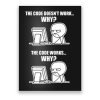 Funny Programmer Code Works Why Meme Tee Poster