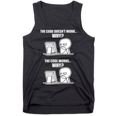 Funny Programmer Code Works Why Meme Tee Tank Top