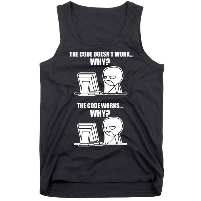 Funny Programmer Code Works Why Meme Tee Tank Top