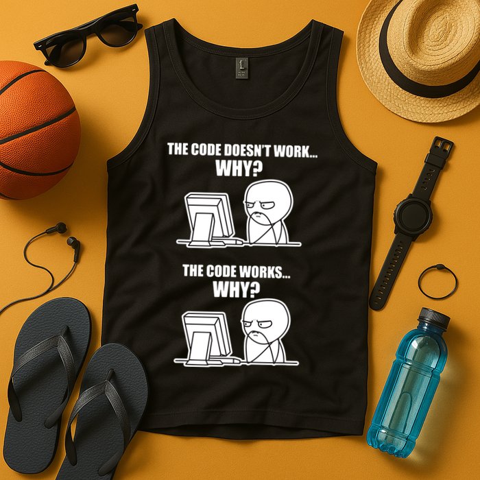 Funny Programmer Code Works Why Meme Tee Tank Top