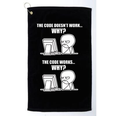 Funny Programmer Code Works Why Meme Tee Golf Towel