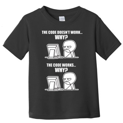 Funny Programmer Code Works Why Meme Tee Toddler T-Shirt