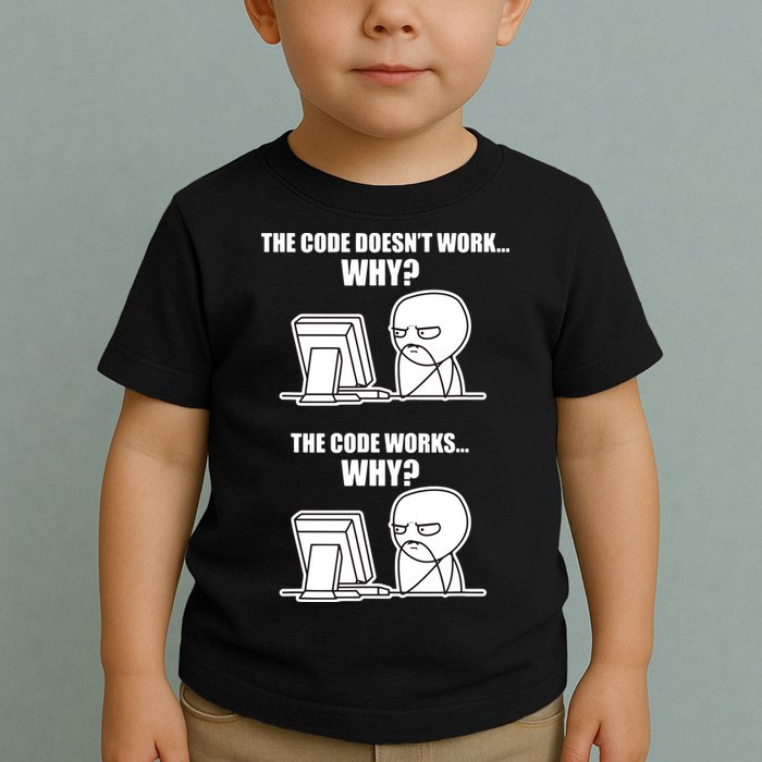 Funny Programmer Code Works Why Meme Tee Toddler T-Shirt