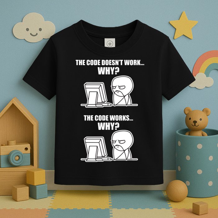 Funny Programmer Code Works Why Meme Tee Toddler T-Shirt
