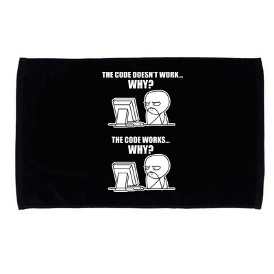 Funny Programmer Code Works Why Meme Tee Microfiber Hand Towel
