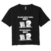 Funny Programmer Code Works Why Meme Tee Crop Top