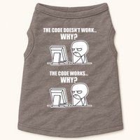 Funny Programmer Code Works Why Meme Tee Doggie Tank