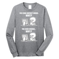 Funny Programmer Code Works Why Meme Tee Long Sleeve Shirt
