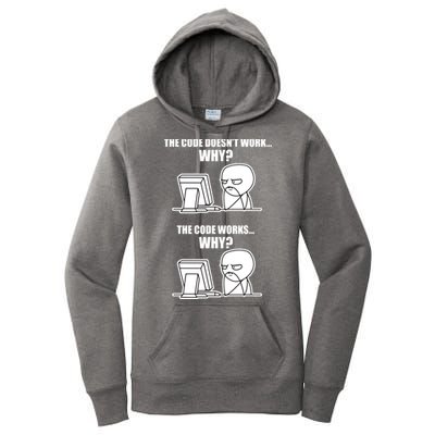 Funny Programmer Code Works Why Meme Tee Women's Pullover Hoodie
