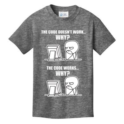 Funny Programmer Code Works Why Meme Tee Kids T-Shirt