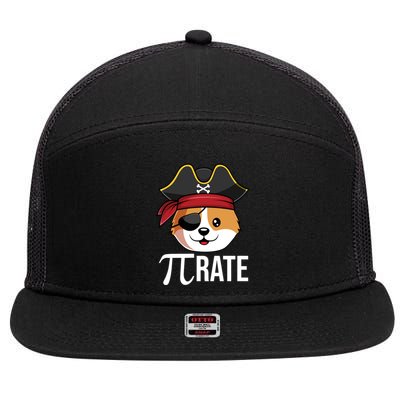 Funny Pigiftrate Corgi Dog Happy Pi Day 3 14 Math Pun Funny Gift 7 Panel Mesh Trucker Snapback Hat