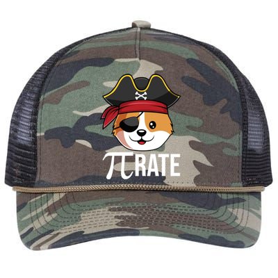 Funny Pigiftrate Corgi Dog Happy Pi Day 3 14 Math Pun Funny Gift Retro Rope Trucker Hat Cap