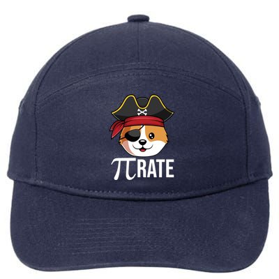 Funny Pigiftrate Corgi Dog Happy Pi Day 3 14 Math Pun Funny Gift 7-Panel Snapback Hat