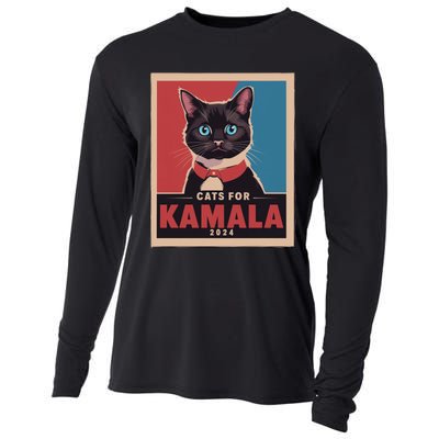 Funny Political Cats For Kamala Cooling Performance Long Sleeve Crew