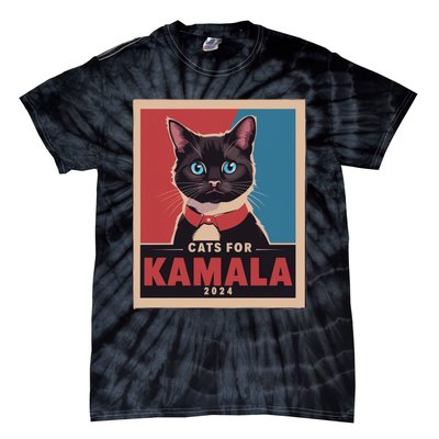 Funny Political Cats For Kamala Tie-Dye T-Shirt