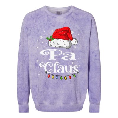 Funny Pa Claus Christmas Family Matching Pajama Xmas Light Colorblast Crewneck Sweatshirt