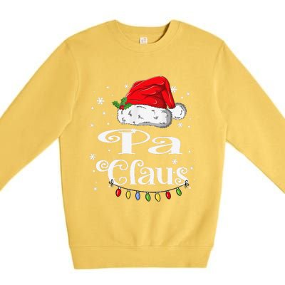 Funny Pa Claus Christmas Family Matching Pajama Xmas Light Premium Crewneck Sweatshirt