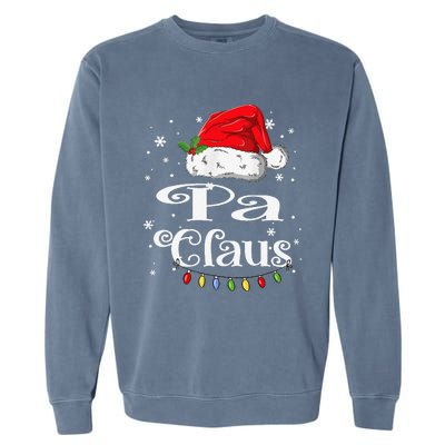 Funny Pa Claus Christmas Family Matching Pajama Xmas Light Garment-Dyed Sweatshirt