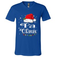 Funny Pa Claus Christmas Family Matching Pajama Xmas Light V-Neck T-Shirt