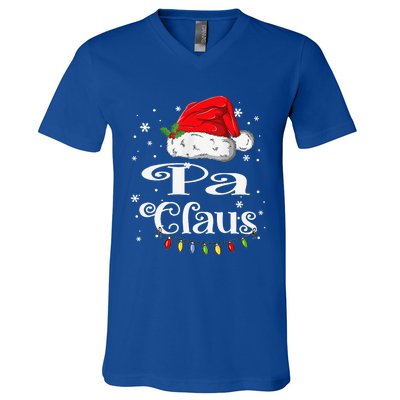 Funny Pa Claus Christmas Family Matching Pajama Xmas Light V-Neck T-Shirt