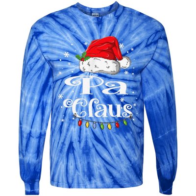 Funny Pa Claus Christmas Family Matching Pajama Xmas Light Tie-Dye Long Sleeve Shirt