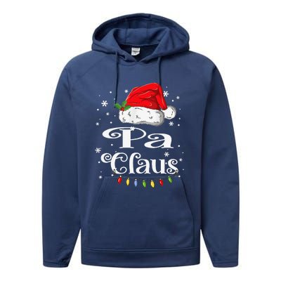 Funny Pa Claus Christmas Family Matching Pajama Xmas Light Performance Fleece Hoodie