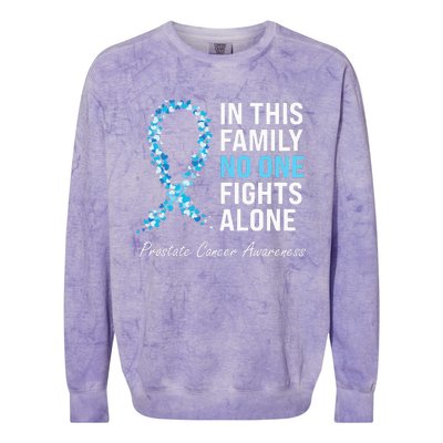 Family Prostate Cancer Awareness Light Blue Ribbon Survivor Colorblast Crewneck Sweatshirt