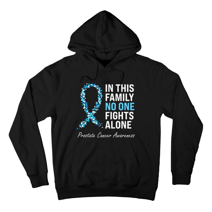 Family Prostate Cancer Awareness Light Blue Ribbon Survivor Hoodie