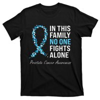 Family Prostate Cancer Awareness Light Blue Ribbon Survivor T-Shirt