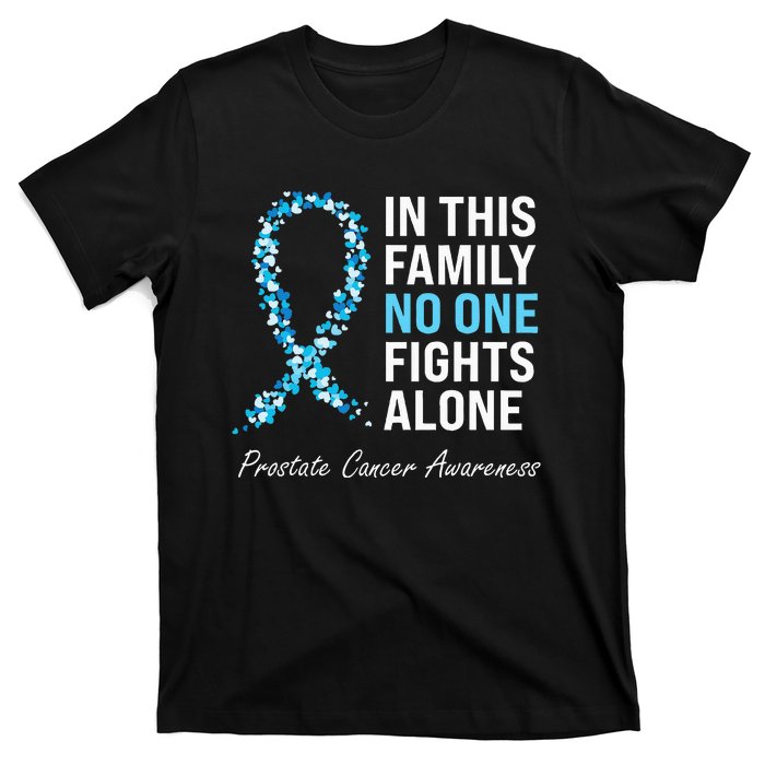 Family Prostate Cancer Awareness Light Blue Ribbon Survivor T-Shirt