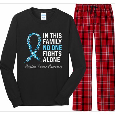 Family Prostate Cancer Awareness Light Blue Ribbon Survivor Long Sleeve Pajama Set