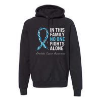 Family Prostate Cancer Awareness Light Blue Ribbon Survivor Premium Hoodie