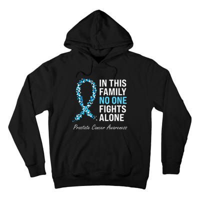 Family Prostate Cancer Awareness Light Blue Ribbon Survivor Tall Hoodie