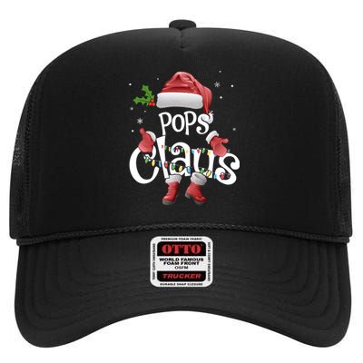 Funny Pops Claus Christmas Pajamas Santa Hat Costume High Crown Mesh Back Trucker Hat