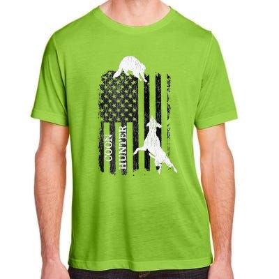 Funny Patriotic Coon Hunting Dogs American Flag Gift Adult ChromaSoft Performance T-Shirt